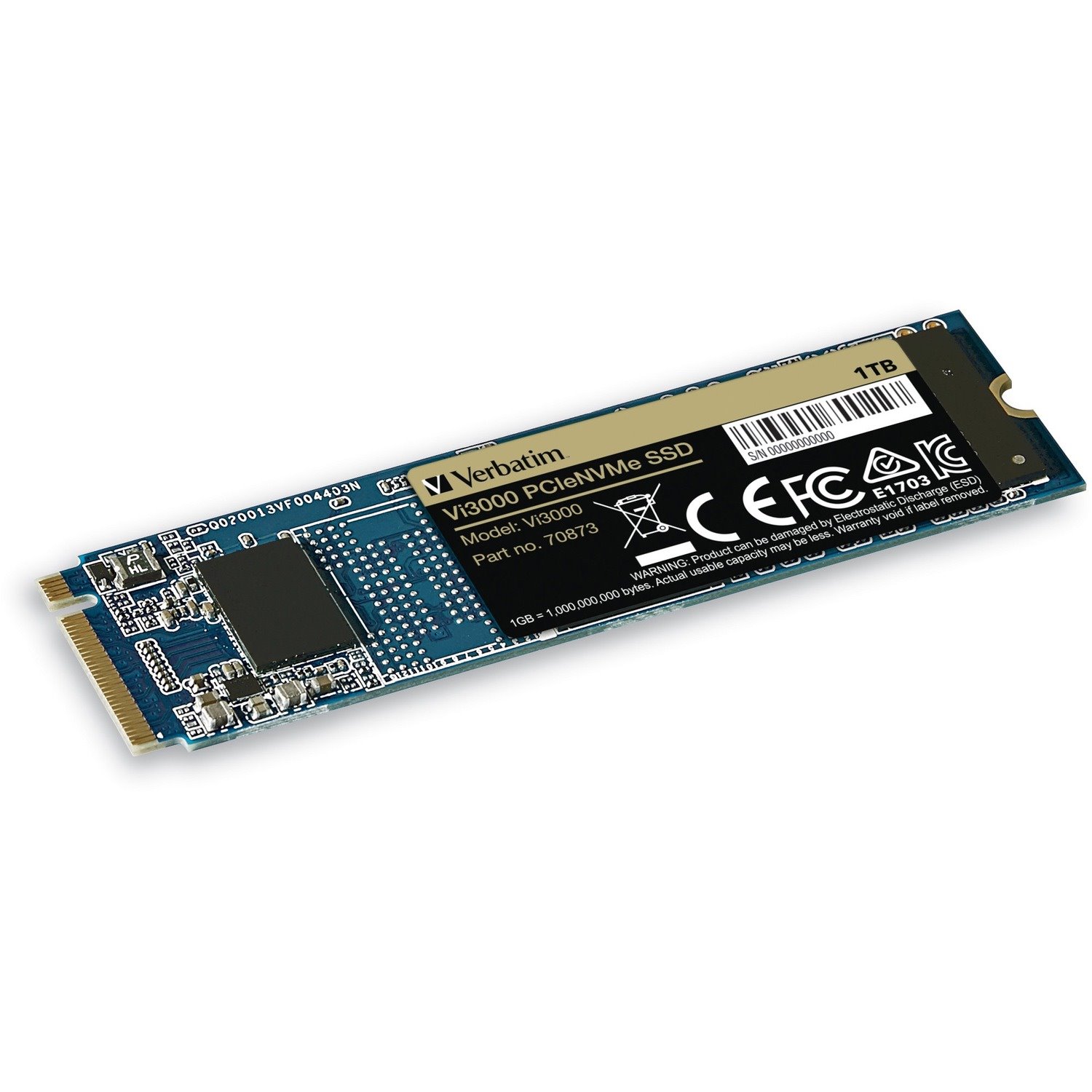 Verbatim Vi3000 1 TB Solid State Drive - M.2 2280 Internal - PCI Express NVMe (PCI Express NVMe 3.0 x4)