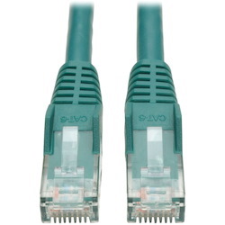 Eaton Tripp Lite Series Cat6 Gigabit Snagless Molded (UTP) Ethernet Cable (RJ45 M/M), PoE, Green, 10 ft. (3.05 m)