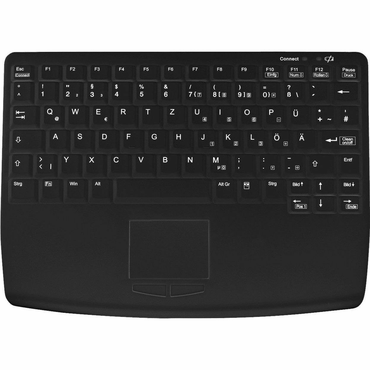 Active Key Keyboard - Cable Connectivity - USB 1.1 Interface - TouchPad - English (UK) - Black