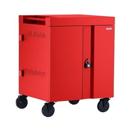Bretford CUBE Cart AC for Up to 16 Devices w/Back Panel, Red Paint