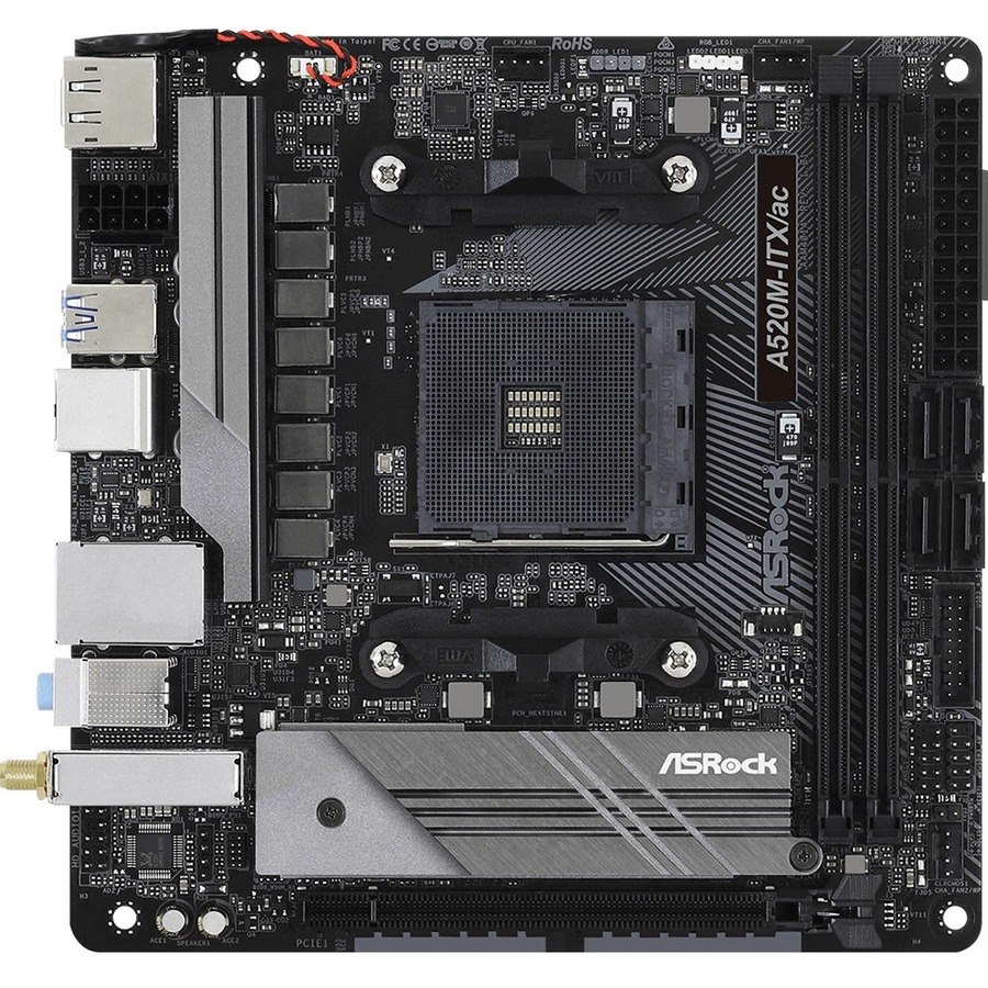 ASRock A520M-ITX/ac Desktop Motherboard - AMD A520 Chipset - Socket AM4 - Mini ITX