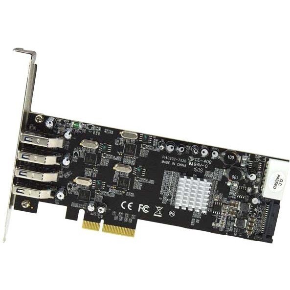 StarTech.com 4 Port PCI Express (PCIe) SuperSpeed USB 3.0 Card Adapter w/ 4 Dedicated 5Gbps Channels - UASP - SATA/LP4 Power
