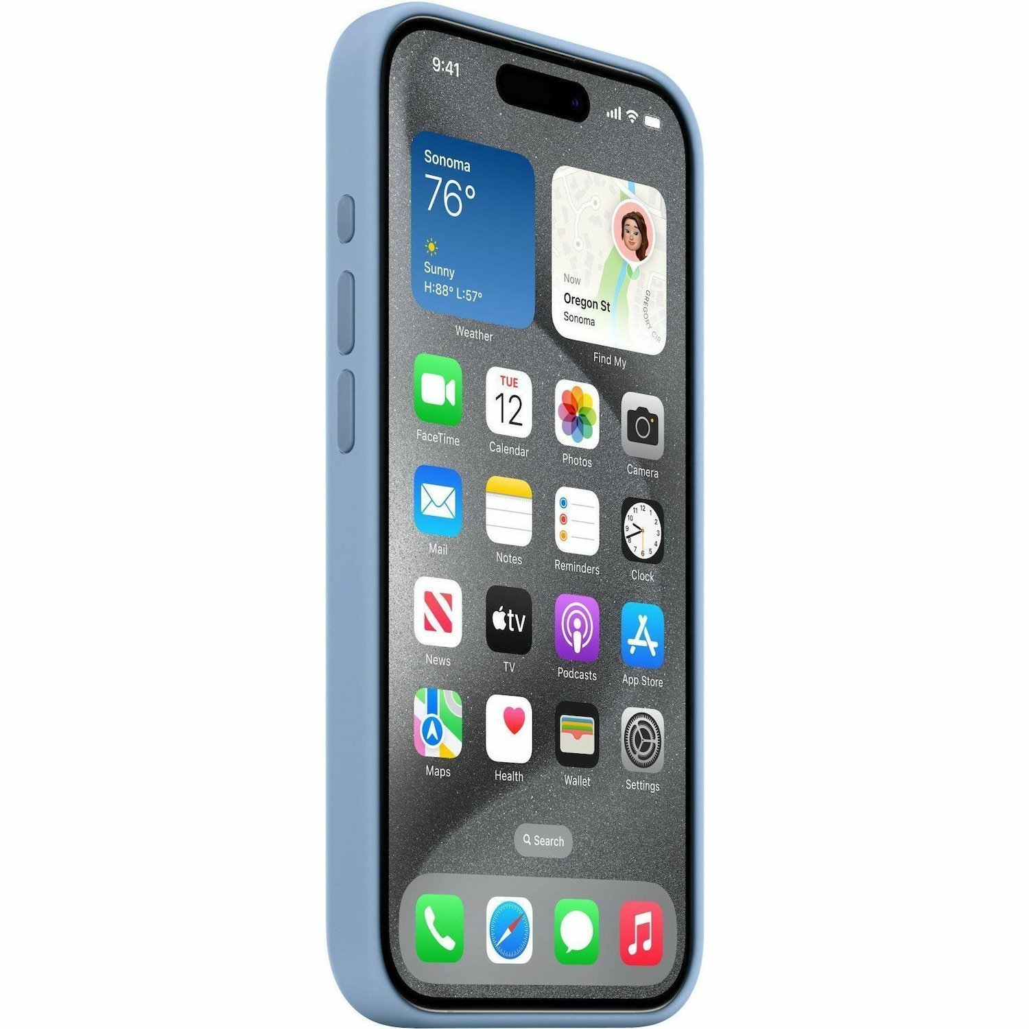 Apple Case for Apple iPhone 15 Pro Smartphone - Winter Blue