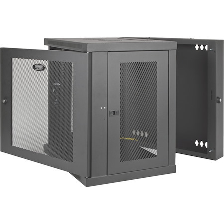 Tripp Lite by Eaton SmartRack 12U Low-Profile Switch-Depth Wall-Mount Small Rack Enclosure, Hinged Back