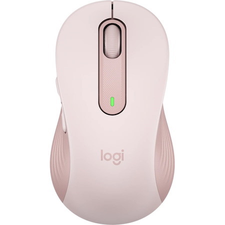 Logitech Signature M650 L Mouse - Bluetooth/Radio Frequency - USB - Optical - 5 Button(s) - 5 Programmable Button(s) - Rose