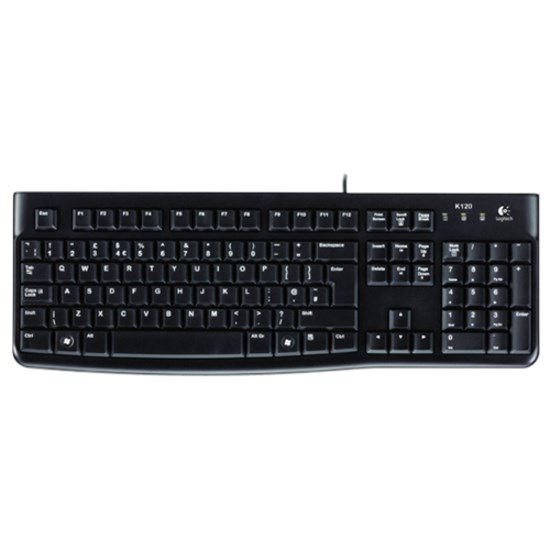 Logitech K120 Wired Keyboard for Windows, USB Plug-and-Play, Full-Size, Spill-Resistant, Curved Space Bar, Compatible with PC, Laptop (French Layout)