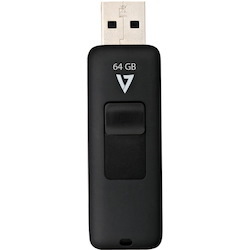 V7 64GB USB 2.0 Flash Drive - With Retractable USB connector
