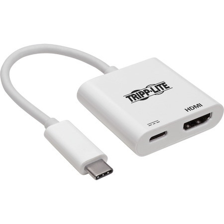 Tripp Lite by Eaton USB-C to HDMI Adapter (M/F) - 4K 60 Hz, 60W PD Charging, HDCP 2.2, White