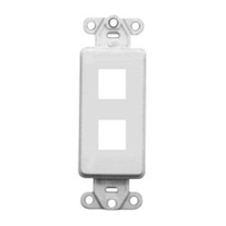Leviton QuickPort Faceplate Insert - 2 x Total Number of Socket(s) - Nylon - White