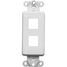 Leviton QuickPort Faceplate Insert - 2 x Total Number of Socket(s) - Nylon - White