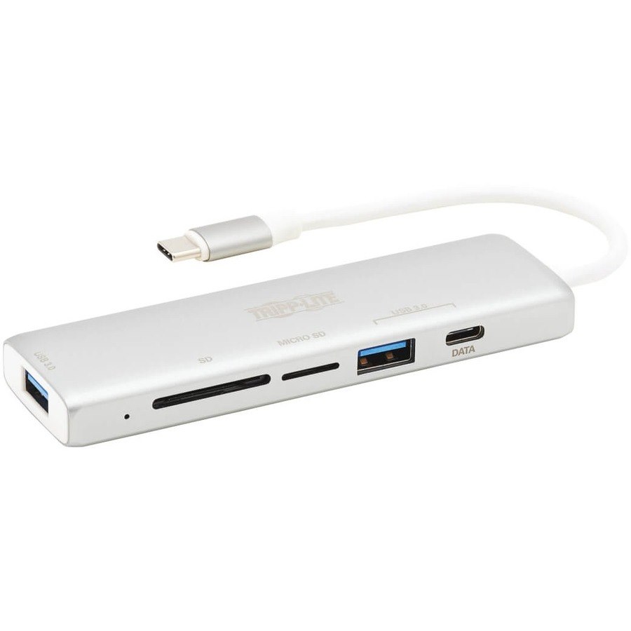 Tripp Lite by Eaton USB-C Multiport Adapter, USB 3.x (5Gbps), USB-A/C Hub Ports, Card Reader, Silver