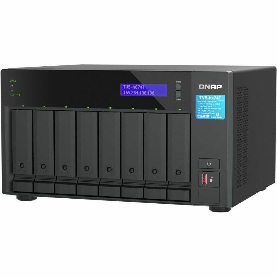 QNAP TVS-h874T-i7-32G 8 x Total Bays NAS Storage System - 5 GB Flash Memory Capacity - Intel Core i7 Dodeca-core (12 Core) - 32 GB RAM - DDR4 SDRAM Tower