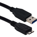 QVS 6ft USB 3.0/3.1 Micro-USB Sync, Charger and Data Transfer Cable