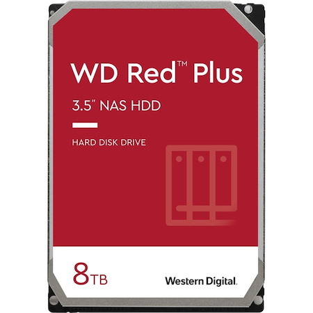 WD Red Plus WD80EFAX 8 TB Hard Drive - 3.5" Internal - SATA (SATA/600) - Conventional Magnetic Recording (CMR) Method