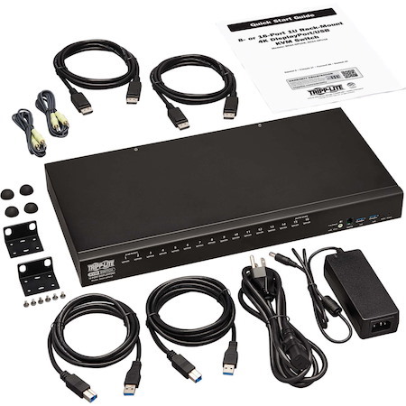 Tripp Lite by Eaton 16-Port DisplayPort/USB KVM Switch with Audio/Video and USB Peripheral Sharing, 4K 60 Hz, 1U Rack-Mount