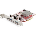 StarTech.com USB Adapter - PCI Express x4 - Plug-in Card - Red