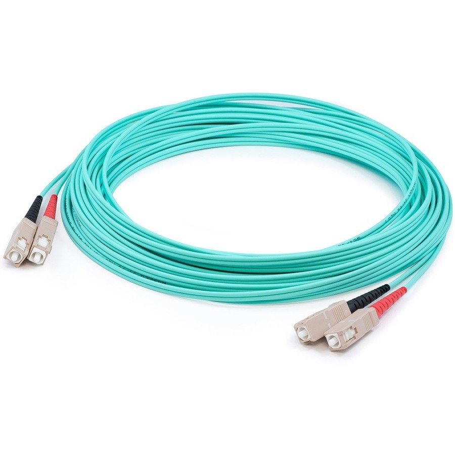 AddOn 10m SC (Male) to SC (Male) Aqua OM3 Duplex Fiber OFNR (Riser-Rated) Patch Cable