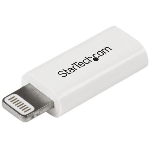 StarTech.com White Apple 8-pin Lightning Connector to Micro USB Adapter for iPhone / iPod / iPad