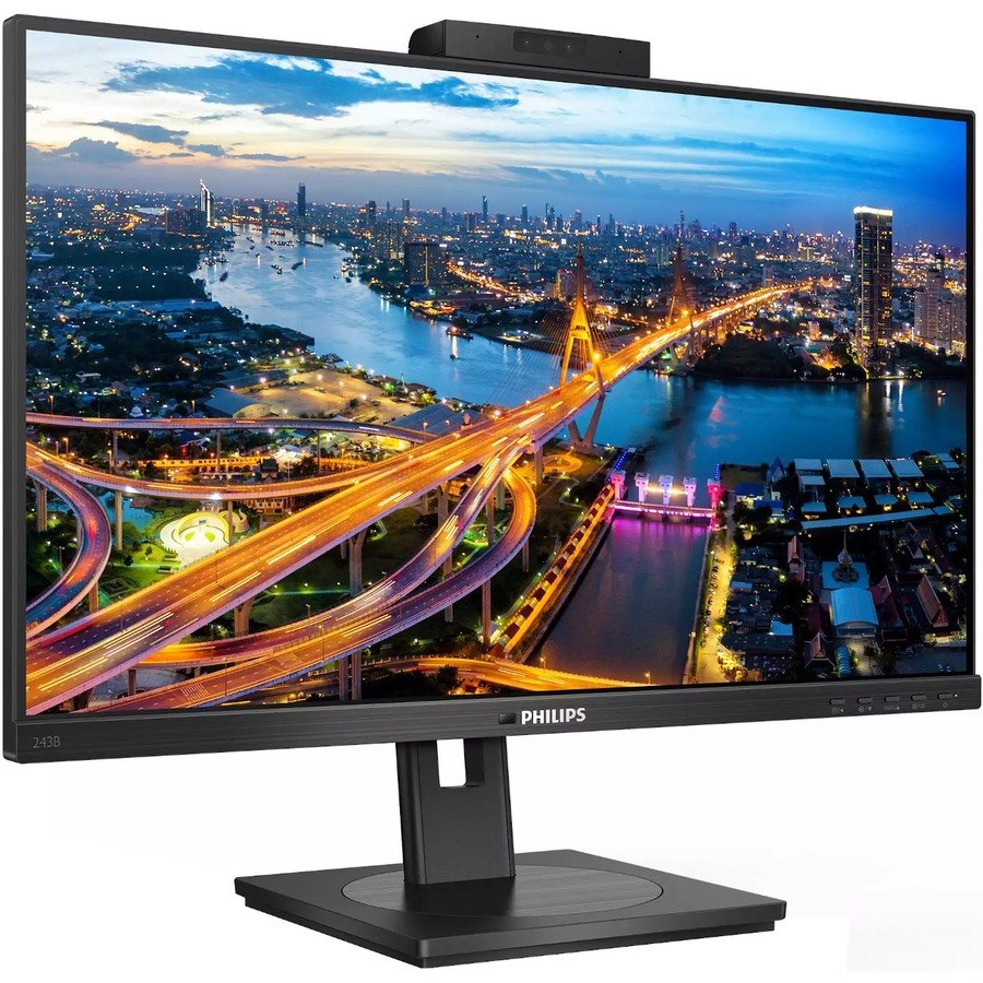 Philips 243B1JH 24" Class Webcam Full HD LCD Monitor - 16:9 - Textured Black