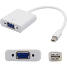 5PK Apple Computer MB572Z/B Compatible Mini-DisplayPort 1.1 Male to VGA Female White Adapters For Resolution Up to 1920x1200 (WUXGA)