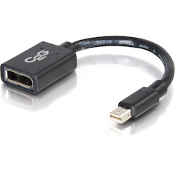 C2G 6in Mini DisplayPort to DisplayPort Adapter - Mini DP to DP Adapter - 4K 30Hz - Black - M/F