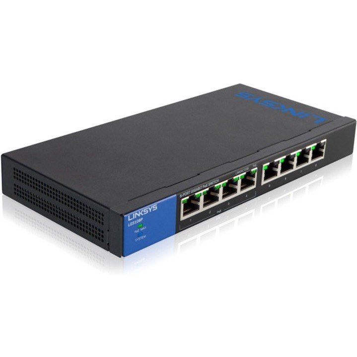 Linksys LGS108P 8 Ports Ethernet Switch - 10/100/1000Base-T