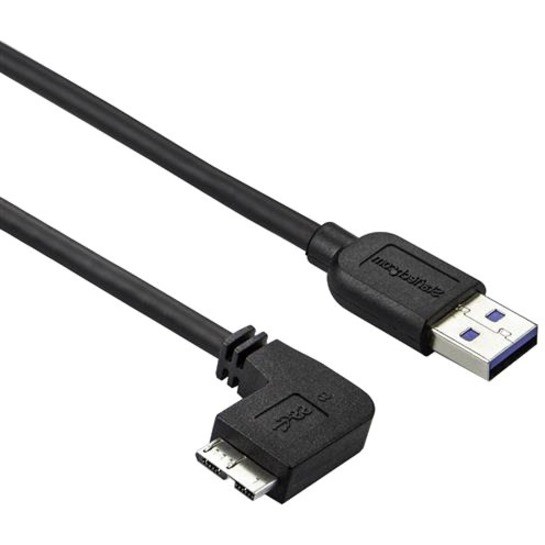 StarTech.com 1m 3 ft Slim Micro USB 3.0 Cable - M/M - USB 3.0 A to Left-Angle Micro USB - USB 3.1 Gen 1 (5 Gbps)