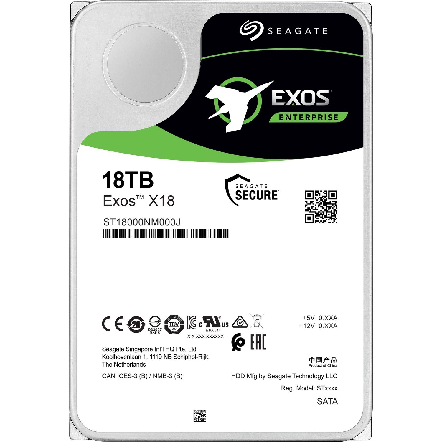 Seagate Exos ST18000NM000J 18 TB Hard Drive - Internal - SATA (SATA/600)