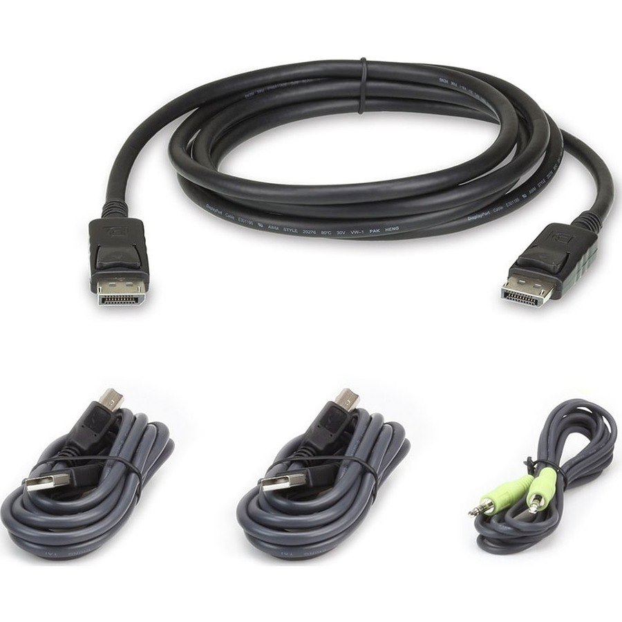 ATEN 2L-7D02UDPX4 Single Display DisplayPort Secure KVM Cable Kit, 6ft