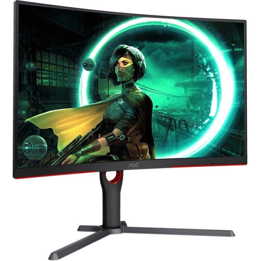 AOC CQ27G3S 68.6 cm (27") WQHD Curved Screen LED Gaming LCD Monitor - 16:9 - Black, Red