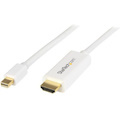 StarTech.com 6ft (2m) Mini DisplayPort to HDMI Cable, 4K 30Hz Video, Mini DP to HDMI Adapter/Converter Cable, mDP to HDMI Monitor, White