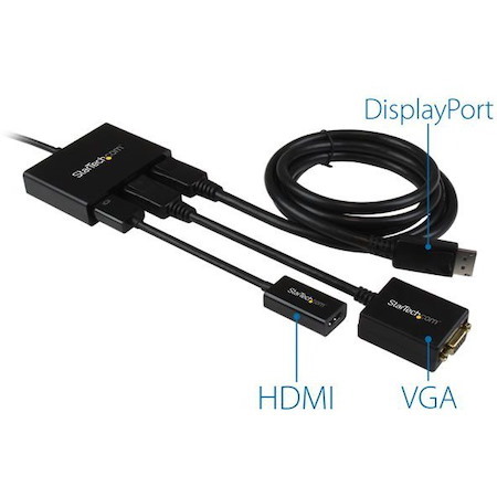 StarTech.com 3-Port DisplayPort 1.2 Splitter, DisplayPort to 3x DP Multi-Monitor Adapter, Dual 4K 30Hz and 1080p Computer MST Hub, Windows
