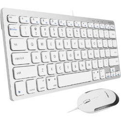 Macally Compact Aluminum USB Keyboard And Quiet Click Mouse