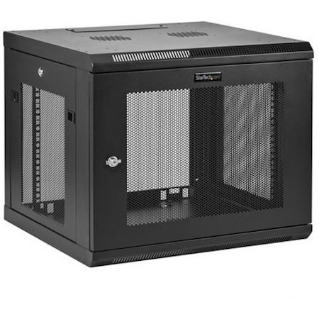 StarTech.com 4-Post 9U Wall Mount Network Cabinet, 19" Wall-Mounted Server Rack for Data / Computer Equipment, Small IT Rack Enclosure