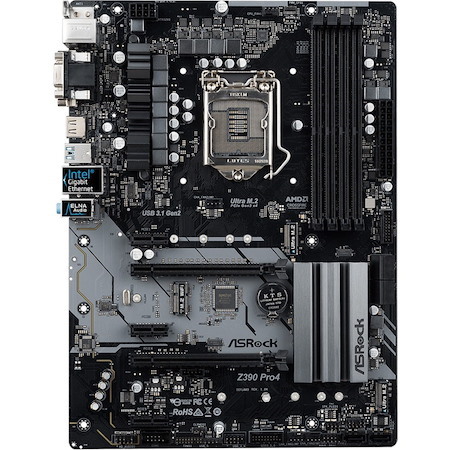 ASRock Z390 Pro4 Desktop Motherboard - Intel Z390 Chipset - Socket H4 LGA-1151 - Intel Optane Memory Ready - ATX