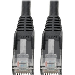 Eaton Tripp Lite Series Cat6 Gigabit Snagless Molded (UTP) Ethernet Cable (RJ45 M/M), PoE, Black, 6-in. (15.24 cm)