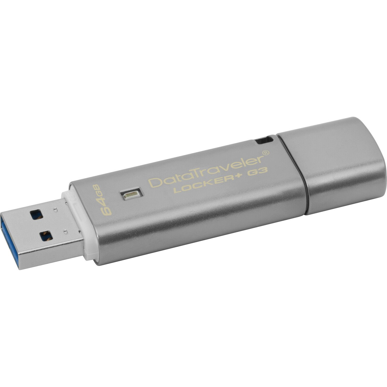 Kingston DataTraveler Locker+ G3 64 GB USB 3.0 Flash Drive - Silver