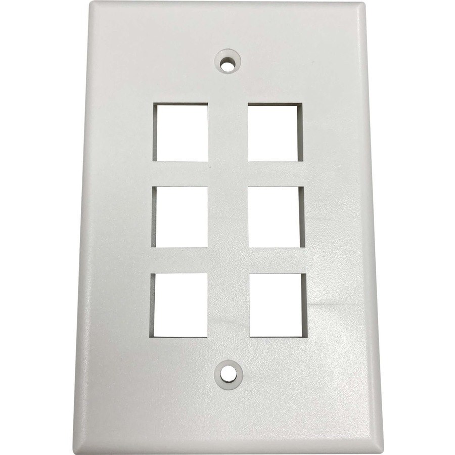 Eaton Tripp Lite Series Safe-IT 6-Port Single-Gang Keystone Wall Plate, Antibacterial, Ivory Matte, TAA