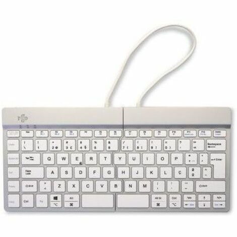 R-Go Split Break Keyboard - Wireless Connectivity - Portuguese - QWERTY Layout - White