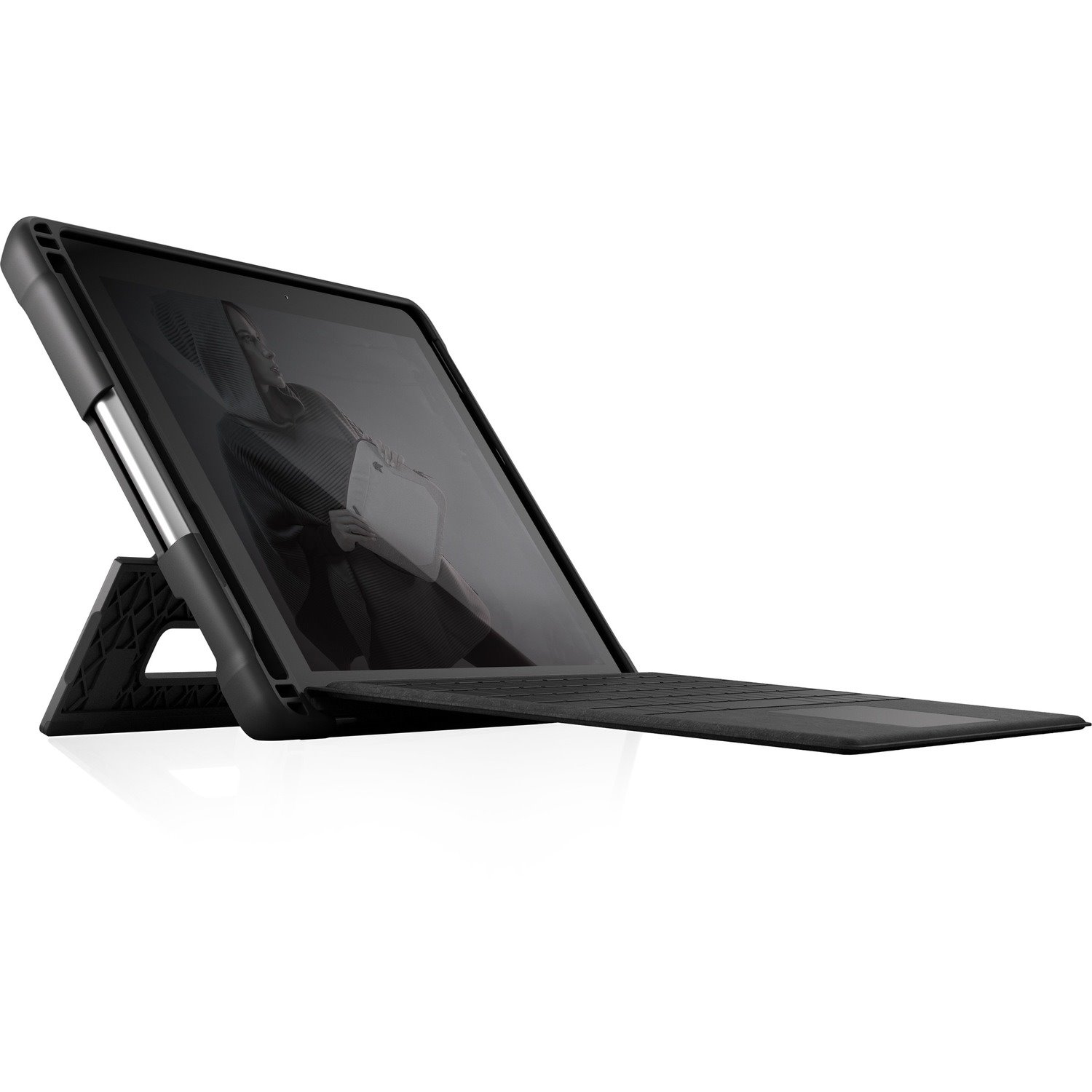 STM Goods Dux stm-222-194J-01 Carrying Case Microsoft Surface Go 2, Surface Go 3, Surface Go 4 Tablet - Black, Transparent