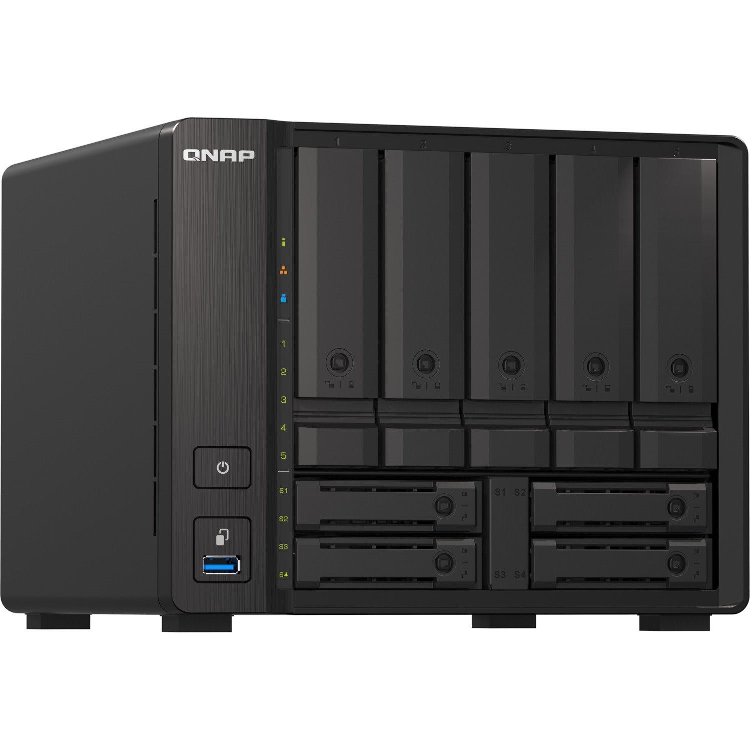 QNAP TS-H973AX-8G 9 x Total Bays SAN/NAS Storage System - 5 GB Flash Memory Capacity - AMD Ryzen V1500B Quad-core (4 Core) 2.20 GHz - 8 GB RAM - DDR4 SDRAM Tower