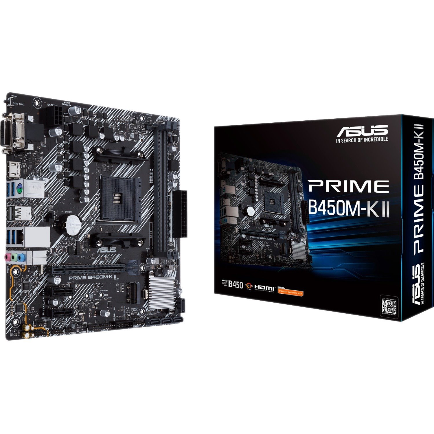 Asus Prime B450M-K II Desktop Motherboard - AMD B450 Chipset - Socket AM4 - Micro ATX