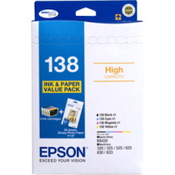 Epson DURABrite Ultra 138 Original Inkjet Ink Cartridge - Black, Cyan, Magenta, Yellow - 4 Pack