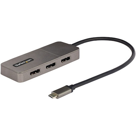 StarTech.com 3-Port USB-C Multi-Monitor Adapter, Type-C to 3x DisplayPort MST Hub, Triple 4K60Hz DP Display Extender / Splitter, Windows