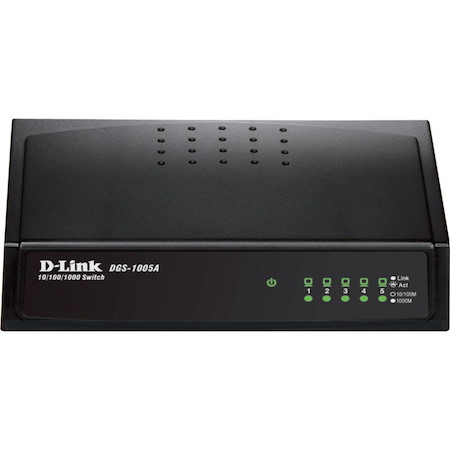 D-Link DGS-1005A 5 Ports Ethernet Switch - Gigabit Ethernet, Fast Ethernet - 10/100/1000Base-T