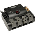 Tripp Lite by Eaton Protect It! 6-Outlet Surge Protector - 4 Rotating Outlets, 5-15P Input, 1440 Joules, Tel/Modem/Coax Protection, Black