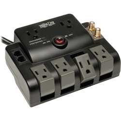 Tripp Lite by Eaton Protect It! Surge Protector with 6 Outlets (2-fixed 4-rotatable) 6 ft. (1.83 m) Cord 1440 Joules Tel/Modem/Coax Protection