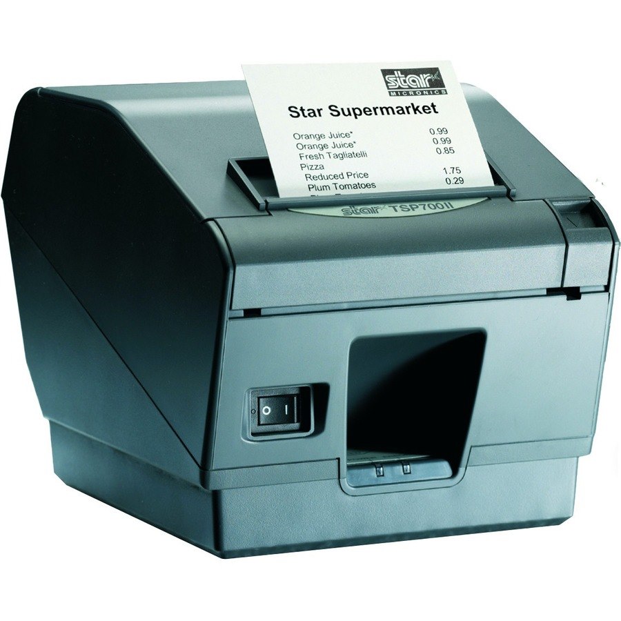 Star Micronics TSP700II Thermal Receipt and Label Printer, Bluetooth iOS, Auto Connect ON - Cutter, External Power Supply Needed, Gray