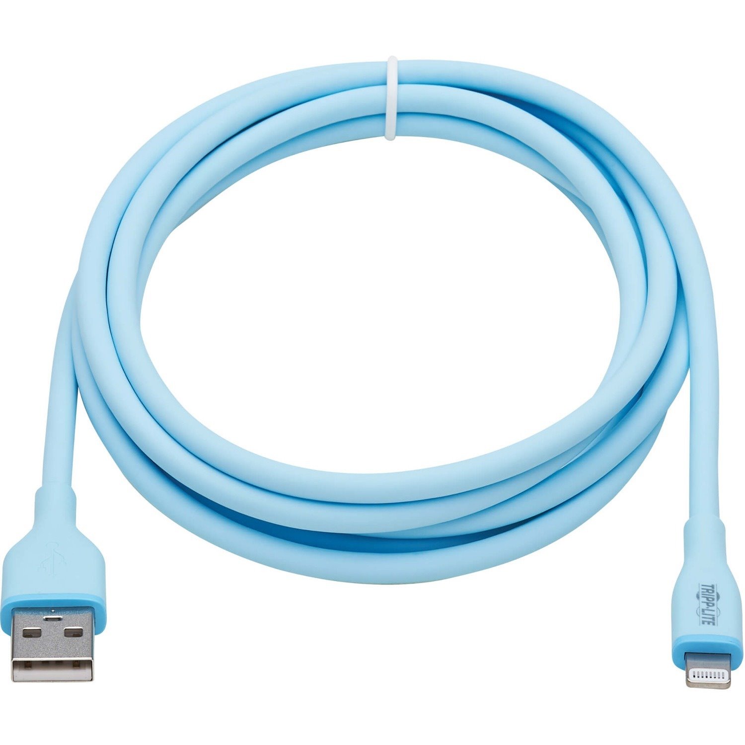 Eaton Tripp Lite Series Safe-IT USB-A to Lightning Sync/Charge Antibacterial Cable (M/M), Ultra Flexible, MFi Certified, Light Blue, 6 ft. (1.83 m)