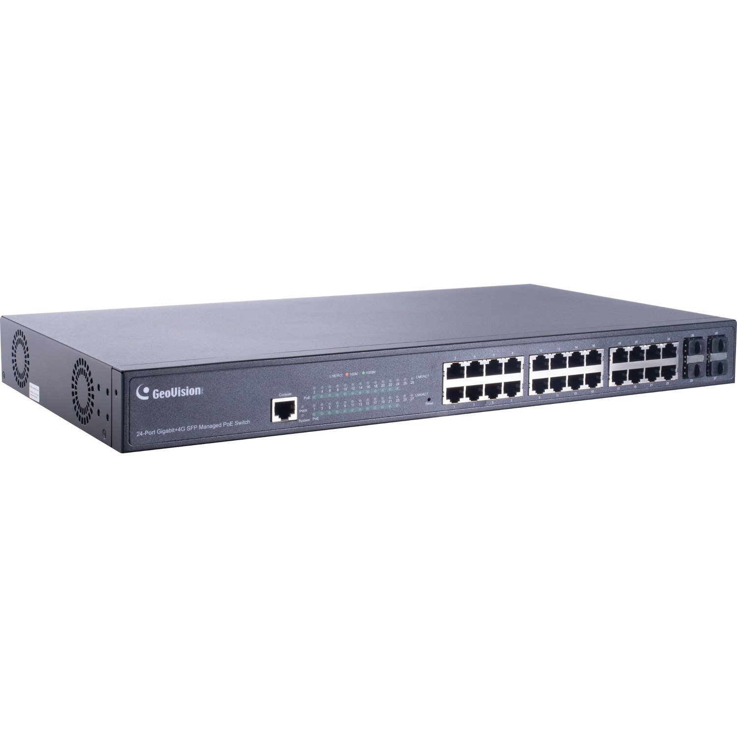 GeoVision 24-Port Gigabit 802.3at Web Management PoE Switch